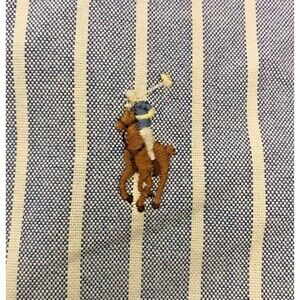 Ralph Lauren Classic Fit Shirt Men's XL - 18 Blue Stripe LS Button Down Pony